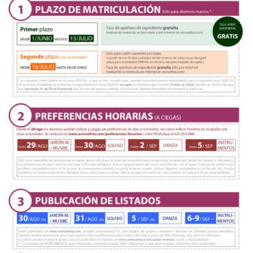 Calendario matriculación 2024-25